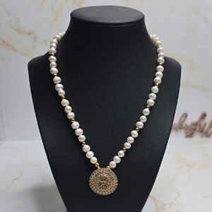 Fresh Water Pearl Necklace With Authentic Chanel Button